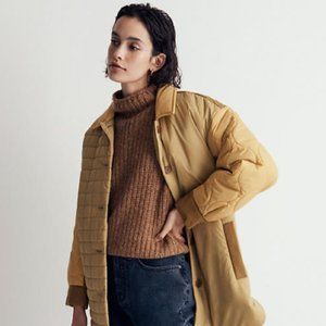 MADEWELL MIXED-QUILT SHIRT-JACKET IN RECYCLED NYLON